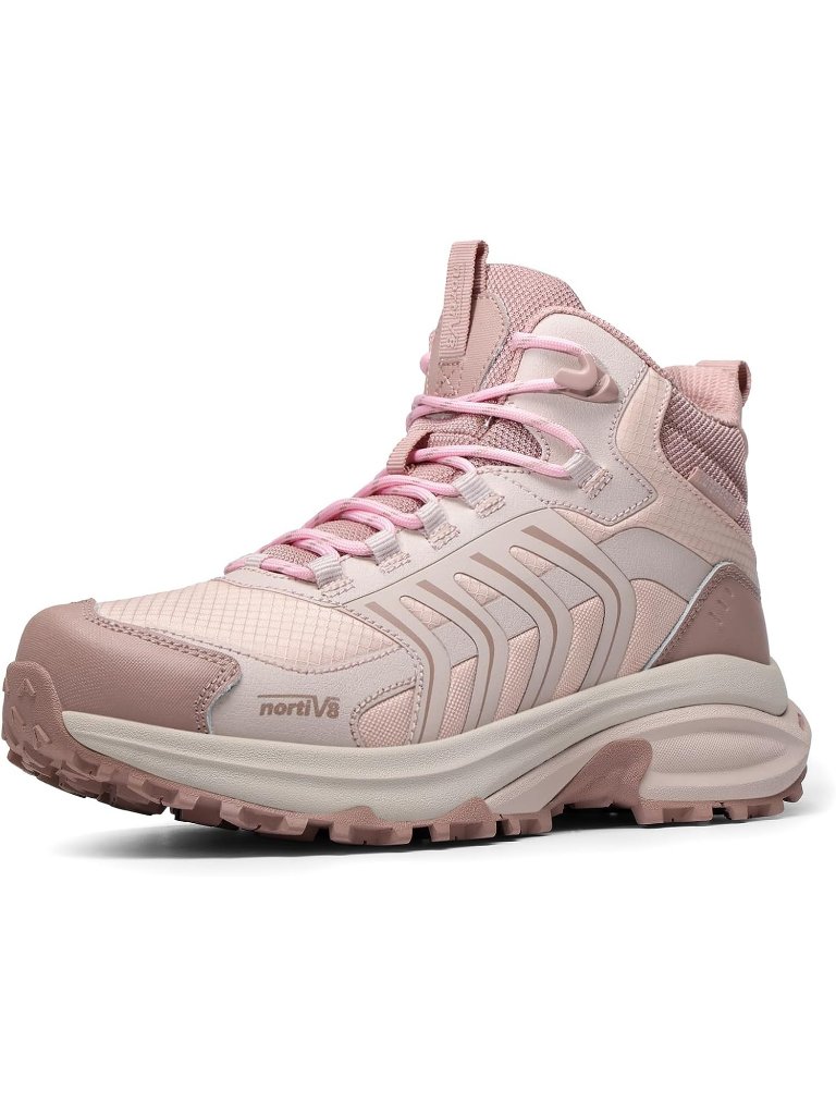 Men's Light Pink Waterproof Shoes Casual Low Top Round Toe Non Slip Hiking Boot